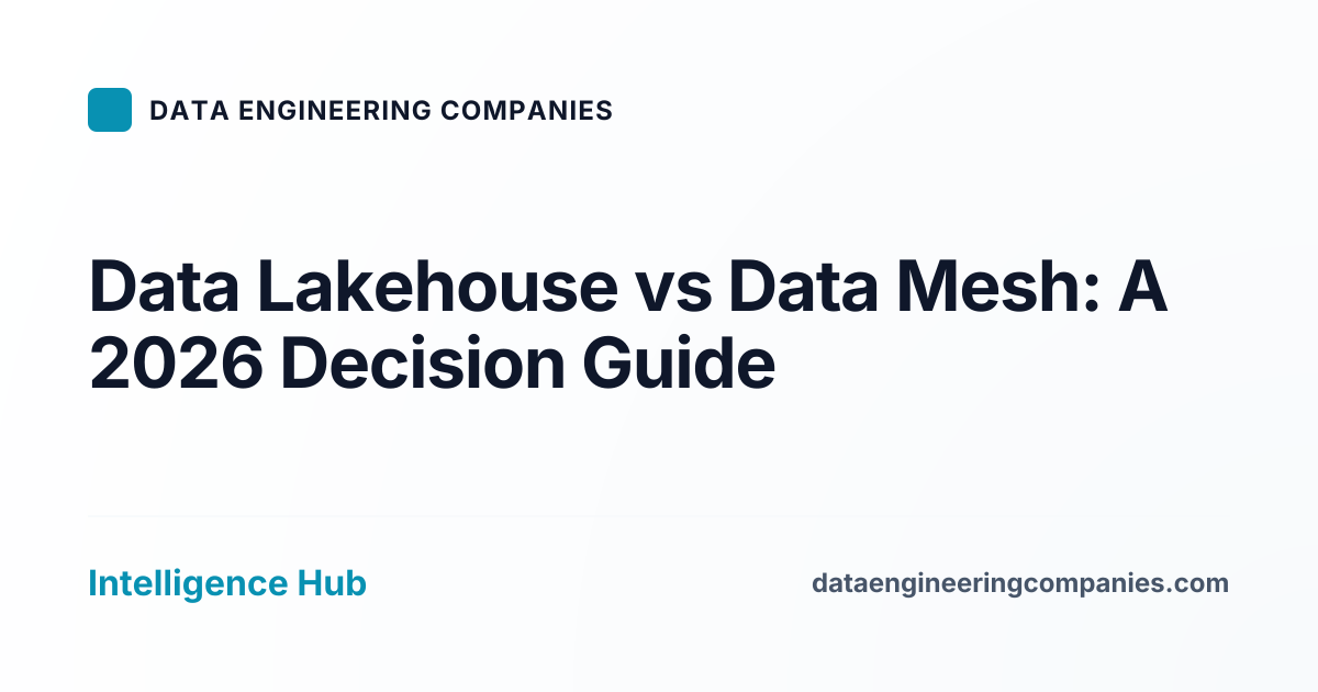 Data Lakehouse vs Data Mesh: A 2026 Decision Guide