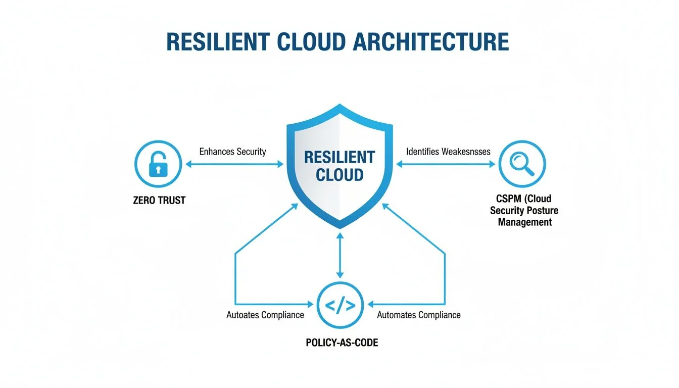 Silhouettes of business people discussing cloud data security, with an open safe and network of digital devices.