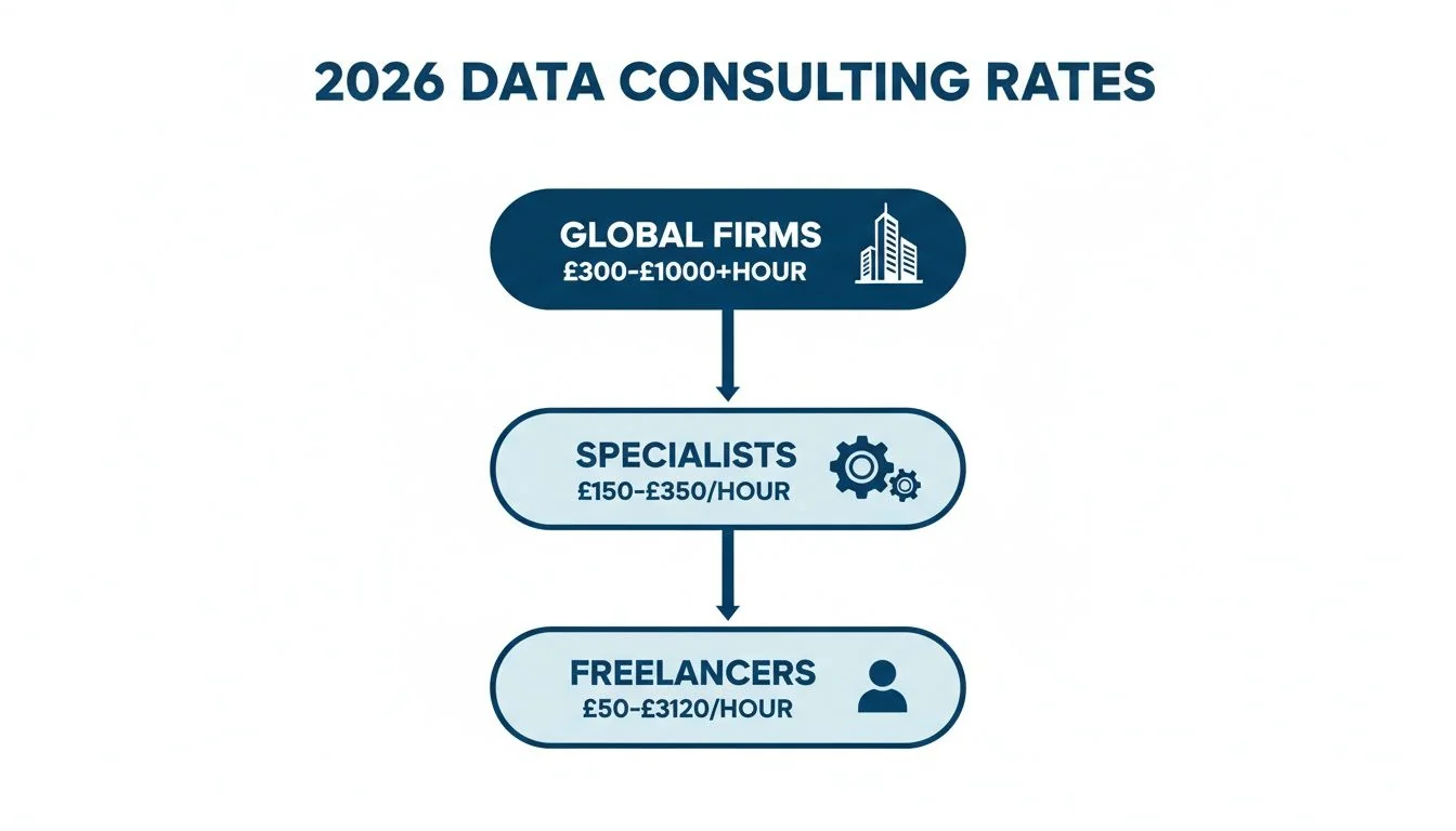 2026 data consulting rates comparison for global firms, specialists, and freelancers by the hour.